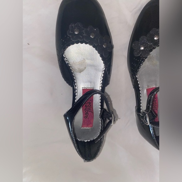 Shoes Black Patent Leather Rachel Buckle Sparkle Glitter Daisies Girls 1 - Picture 6 of 10